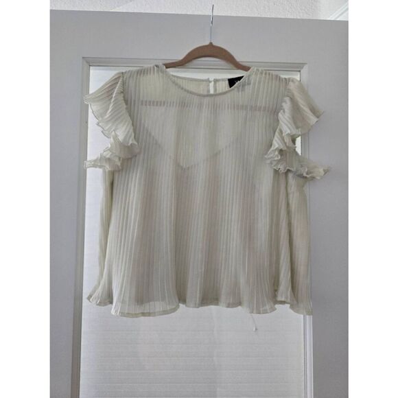 Women's Vici Ruffle Pleated Blouse Size Medium - Picture 1 of 7